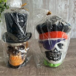 Vintage Halloween Skull Skeleton Candles